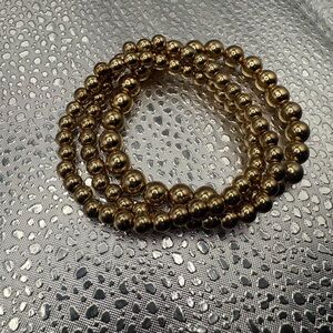 Elegant Gold Beaded Bracelet Set
